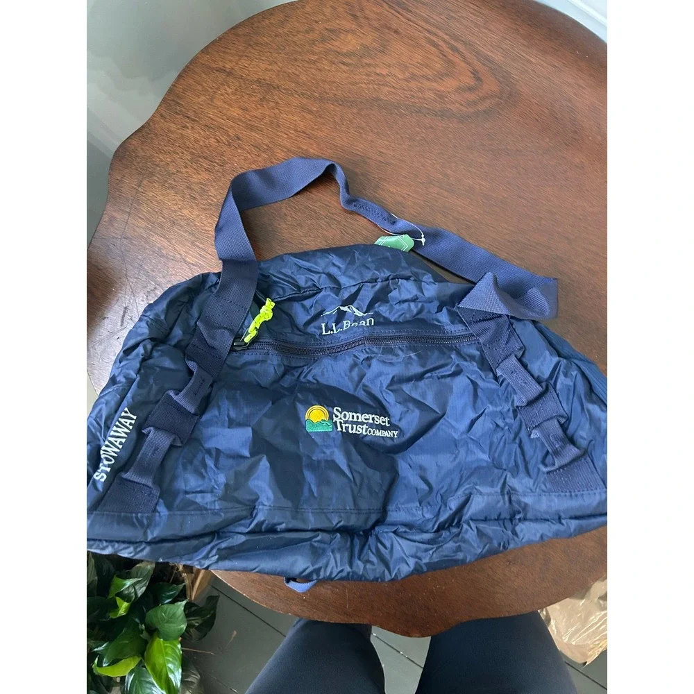 LL Bean Stowaway II Duffle Bag Bright Navy Packable Travel Gym Bag 512872